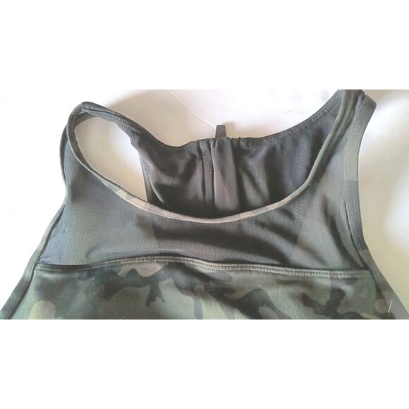 Zyia Sports Bra Size XL Black Camouflage Zip Back Padded Wireless Racerback - Picture 7 of 7